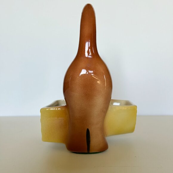 Vintage 1950s Ceramic Dachshund Wiener Dog Dresser Valet, Caddy, Planter - Picture 5 of 9